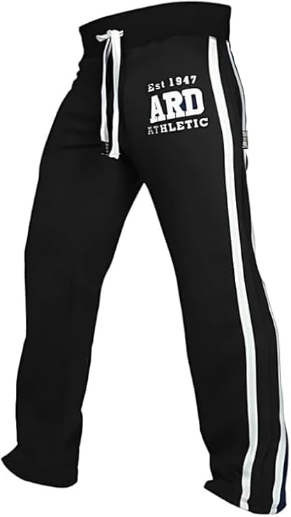 ARD Men's Fleece Joggers Track Suit Bottom Jogging Exercise Fitness Boxing MMA Gym Sweat Fleece Trousers (Black, Small (30-32"))