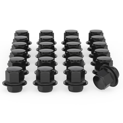 Image of M12 x 1.5 Hex Chrome Plated Wheel Lug Nuts Aftermarket, OEM Factory Lug Nuts Closed End Style Mag Seat for Toyota Tacoma 4 Runner Camry (20pack:1.5in heigh, Black Electrophoresis, M12*1.5)