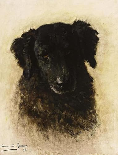 Kit Broderie Debutant Chien point de croix pre-imprime peinture a l'huile vintage 60x80cm