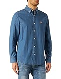  GANT D1. REG Indigo Banner Shield BD Camisa, Color Azul Claro, S para Hombre