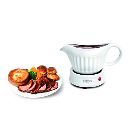 Salton Entertaining Gravy and Sauce Boat Warmer, Small, White