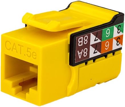 CAT5E RJ45 Keystone Jack, V-Max Series - Yellow Color - (50 Pack)