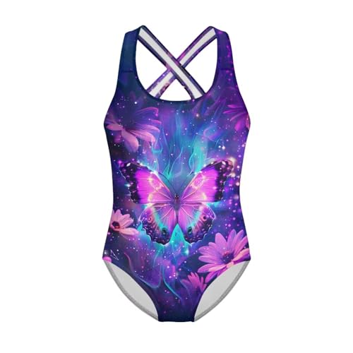 Image of JEOCODY Swimsuit for Girls One Piece Bathing Suit for Teens Crossback Hawaiian Beach Swimwear