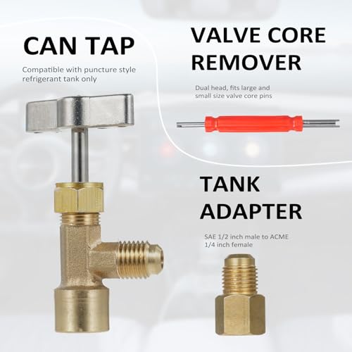 Set de Adaptadores A/C R134A con Conectores y Llave miniatura 4