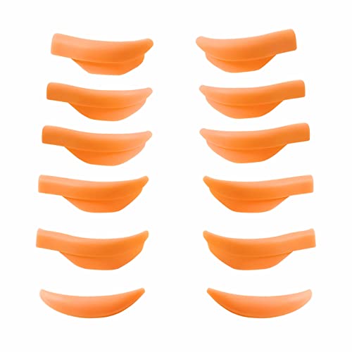 Lash Lift Pads, Eyelash Lift Pad, 5 Sizes Perm Rods, DIY Lash Lifting at Home, Softer Perming Curler Rollers Fit Eyes & Glue Balm Very Well Reusable Silicone Shields (Orange L Curl-Lift up Rapidly)