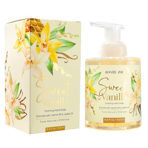 Image of ROMIIE ZOI Foaming Hand Soap, Sweet Vanilla, 500ml / 16.8fl.oz | With Gift Box, Gentle cleansing, nourishes skin without drying
