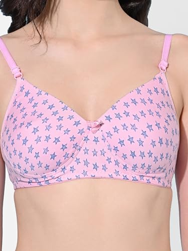 Image of FIMS - Fashion is my style Women Cotton Blend Padded Non-Wired Everyday Bra Pack of 1 Cup- B Multicolor
