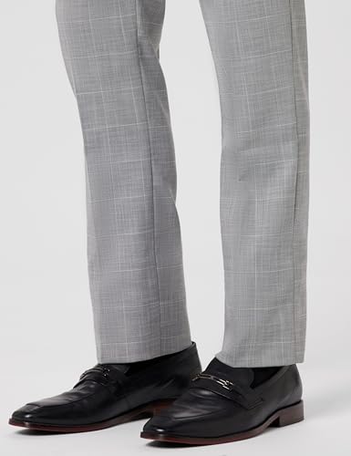 Image of Arrow Men Tapered fit Polyester CheckedMid-Rise waistTrousers