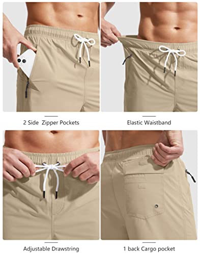 Viodia Men's Swim Trunks with Compression Liner Quick Dry Board Shorts Swimsuit Swimwear for Men with Zipper Pockets4