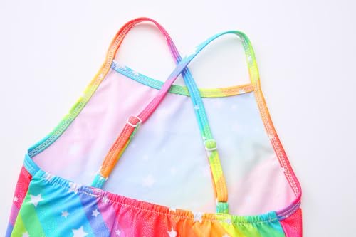 Image of Girls' Sparkle One-Piece Swimsuit 4-12Y Adjustable Crossback Straps Shimmer Bathing Suit for Beach Pool