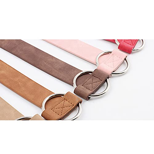 Familyhouse Women's Wide Waist Belts for Dresses Round Buckle Casual Non-porous PU Leather Belt2
