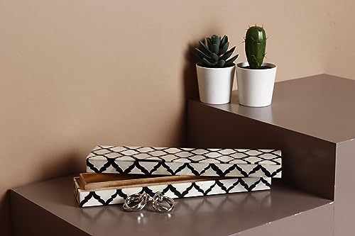Handicrafts Home Decorative Storage Box with Lid, Moroccan Remote Control Holder Box, Slim Coffee Table Storage Organizer - Image 4