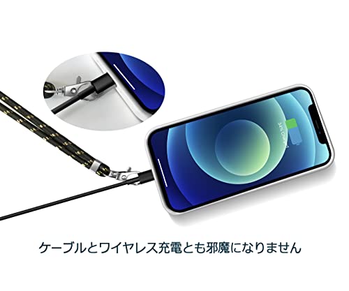 [Olliwon] スマホストラップ 首掛け 携帯ストラップ, ネックストラップ 1本+リストストラップ１本入り+タグパッチ4枚入り スマホ破損 紛失予防に [レインボー]