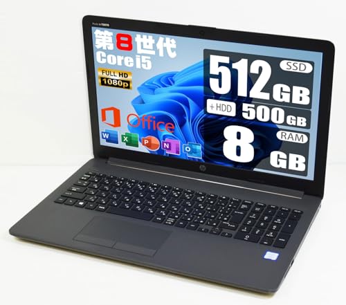 �y�����ςݕi�z ��8���� Core i5 8265U / 8GB / SSD 512GB + HDD 500GB / MS Office 2019 / Windows 11 / �t��HD/Web�J����/Wi-Fi/Bluetooth/�e���L�[/Full H