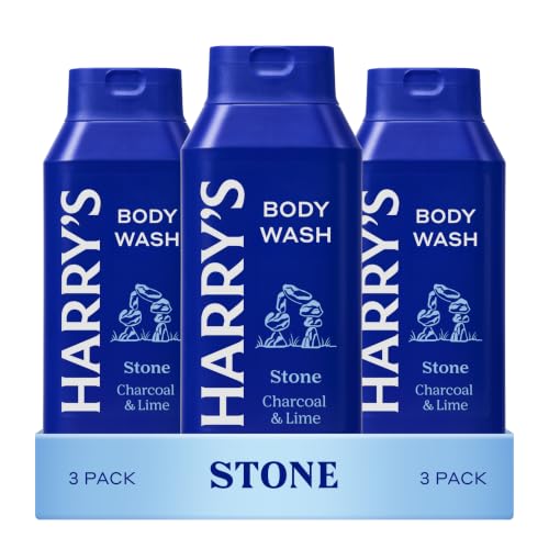 Harry’s Men’s Body Wash, Stone Scent, 532ml x 3 Pack, Shower Gel for Men