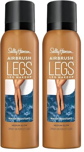 Sally Hansen Airbrush Legs, Leg Spray-On Makeup, Medium Glow 4.4 Oz (Pack of 2)