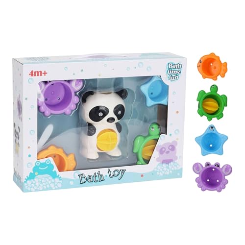 WELL HOME MOBILIARIO & DECORACIÓN WH14721 5-teiliges Badset im Panda-Design, bunt, 31x7,5x23