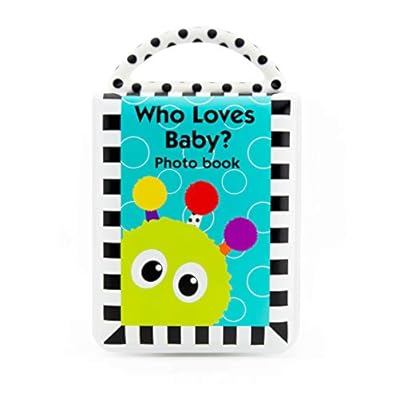 Sassy Developmental Look Book Photo Album | High Contrast Colors and Patterns | Drool Resistant Pages Hold Photos | Great Baby Shower Gift