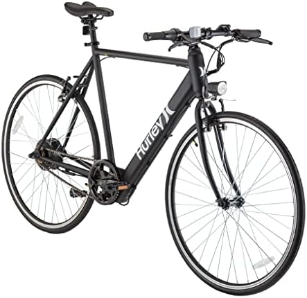 Hurley Carve Electric Urban Single Speed E-Bike 700C Bicycle (Charcoal, L / 21 Fits 5