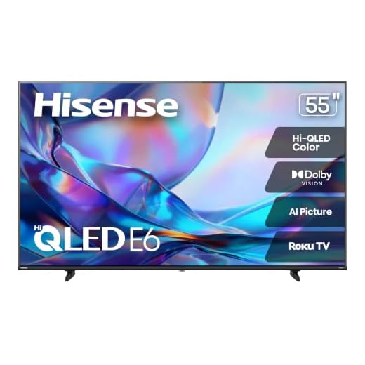 Hisense 55" Class E6SR Series Hi-QLED 4K UHD Smart Roku TV (55E6SR, 2026 Model) - Dolby Vision, Game Mode Plus, VRR, ALLM, DTS Virtual:X, Apple AirPlay, Compatible with Alexa and Google Assistant
