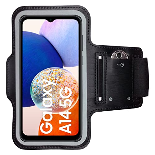 CoverKingz Brassard de Sport pour Samsung Galaxy A14 - Brassard pour Smartphone, Accessoire de Sport avec Poche pour Les clés Samsung Galaxy A14 - Accessoire Sport, Brassard téléphone Portable Noir