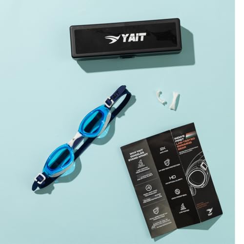 Image of AquaElite High Clarity Swimming Goggles for Men & Women | Lab tested by Experts | Dual Anti Fog Tech with UV Protection 400 | Polycarbonate Lens with Adjustable Silicone Strap - Blue