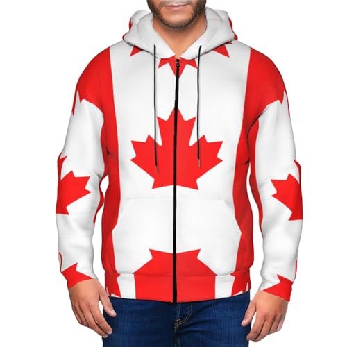 Sweat à capuche drapeau canadien homme vêtement mi-saison confortable - 4