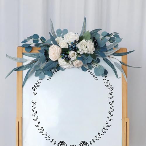Guirnalda de flores artificiales rústica para decorar bodas y ceremonias románticas en el jardín 8