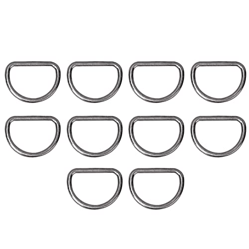 lvifloae 15mm 10pcs d Shaped Ring Adjusting Ring Alloy Multi Purpose Keychain d Ring Used for Luggage Waist Belts Webbing (Inner diameter 15mm gun color)