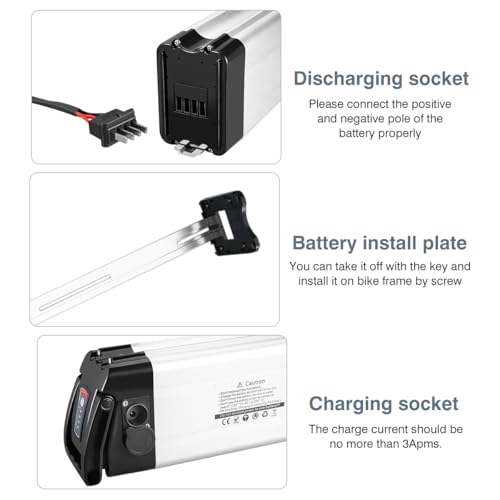 Image of Silverfish 48V E-Bike Battery 12.5Ah Lithium Ion Pack with 30A BMS for 700W-800W Motors, 600Wh High Capacity Downtube Battery Compatible with Most Electric Bicycles and Mountain Bikes (HA030-01)