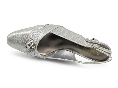 Enzo Romeo cambria02 Women's Wide Width Sling Back Low Heeled Pointy Pumps Sandals Shoes4