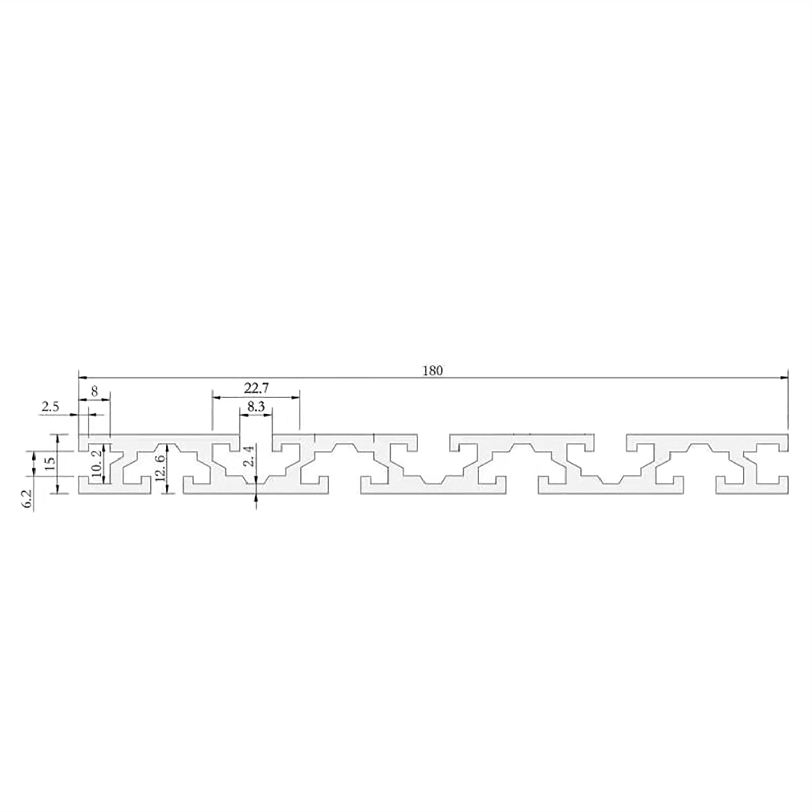 Lcuihong-Linear prowadnica szyny 15180 anodowana szyna liniowa, 15180 profil aluminiowy Długość wytłaczania 100 mm 500 mm 1000 mm profil aluminiowy mocny i trwały (kolor: 650 mm)