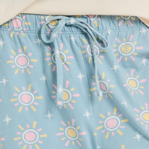 Life is Good. Women's Hello Sunshine Pattern Snuggle Up Sleep Pant, Smoky Blue4