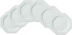 Estojo com 6 Pratos Rasos em Porcelana- Modelo Octogonal Prisma - Branca - fabricado pela Porcelana Schmidt