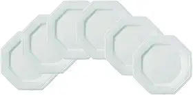 Estojo com 6 Pratos Rasos em Porcelana- Modelo Octogonal Prisma - Branca - fabricado pela Porcelana Schmidt