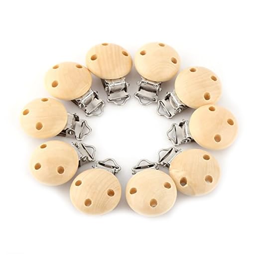 Clips para Chupetes para Bebés, Clips para Chupetes de Madera para la Dentición, Chupete para Bebés, Madera