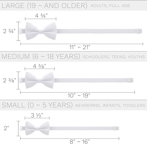 Image of Bow Tie House Mens Bowties Pre-tied Shape Clip on Bowtie Solid Men Formal Wear for kids, baby boys, toddler any age bow ties