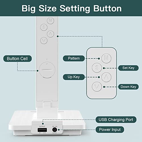 LAOPAO LED Desk Lamp with Wireless Charger, USB Charging Port, Touch Sliding Dimmable Auto Timer Table Lamp with Night Light - Image 3