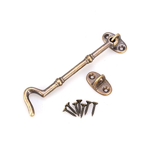 BESTOMZ Crochet de cabine Vintage en laiton avec vis Loquet de porte 12CM Cover