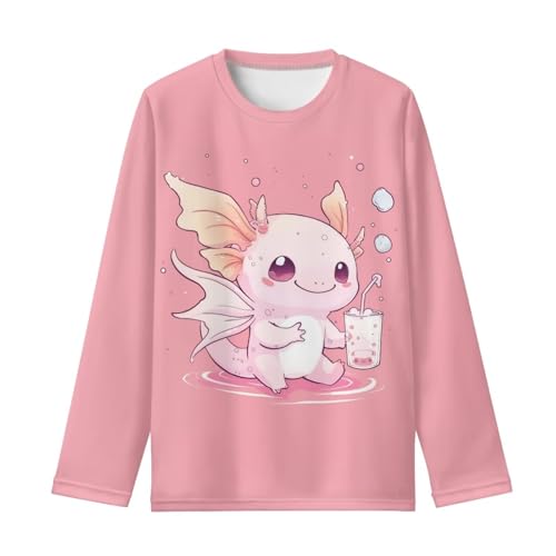 Image of Girls Long Sleeve Shirt with Cute Graphic Casual Pullover Tops 3-16Y