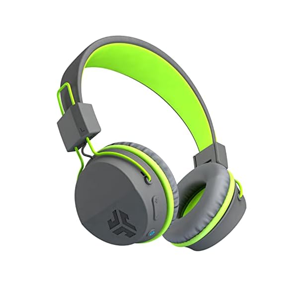 JLab Neon Wireless On-Ear Headphones, Graphite / Green, 13 Hour Bluetooth Playtime, Noise Isolation, 40mm Neodymium Drivers, C3 Sound (Crystal Clear Clarity)
