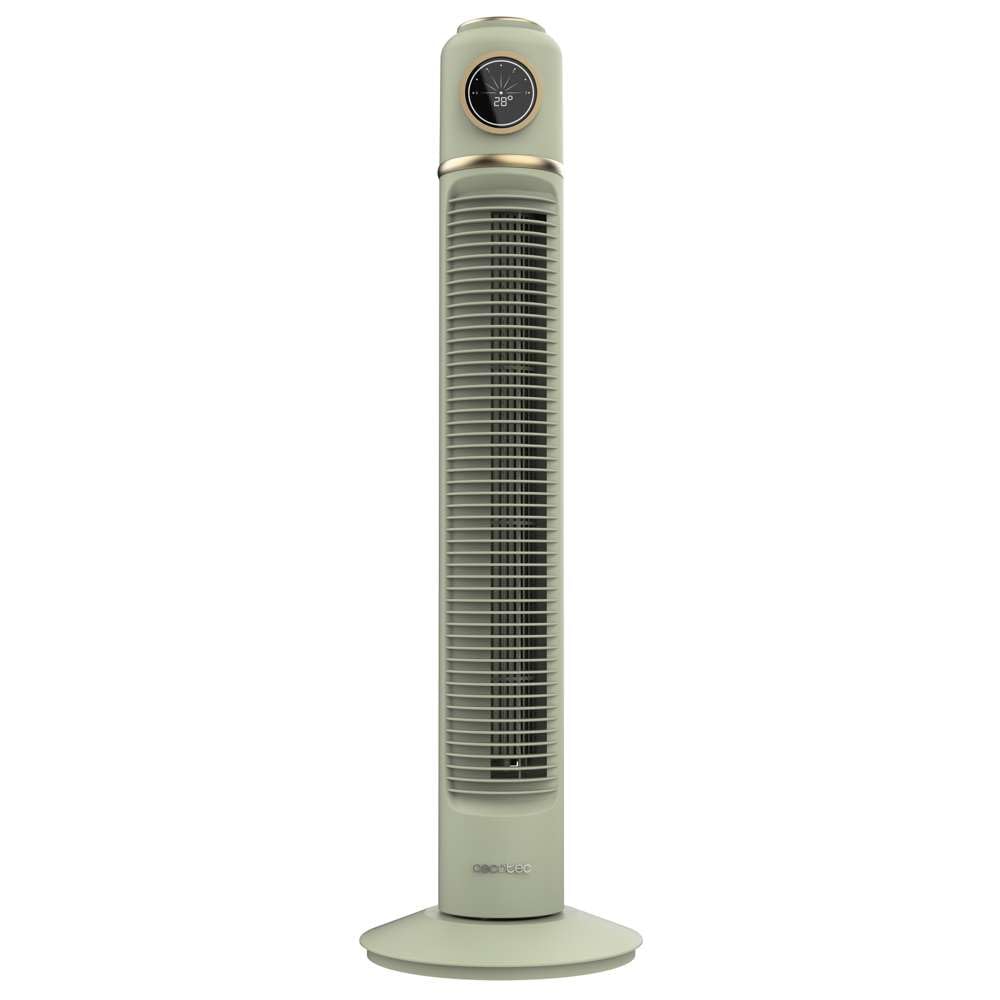 Cecotec - Ventilateur de Colonne EnergySilence 1090 Skyline Retro Smart Green - 40 W, Diamètre 81 cm, LED et Télécommande, 3 Vitesses, 3 Modes, Minuterie 12 Heures, Oscillation á 72º