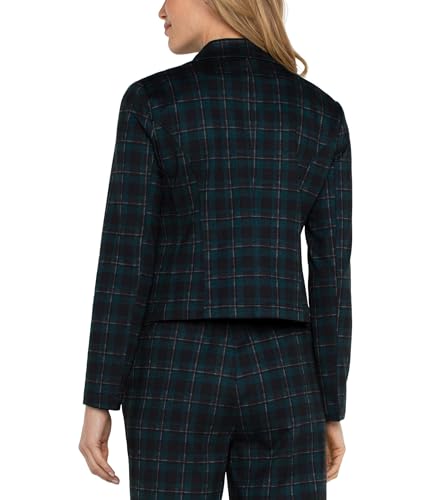 Liverpool Women's Open Front Blazer Tartan Plaid Knit2