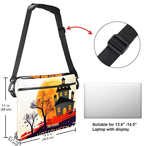 Sac à bandoulière chat et lune pour aller en cours ou au bureau avec son PC 14 pouces