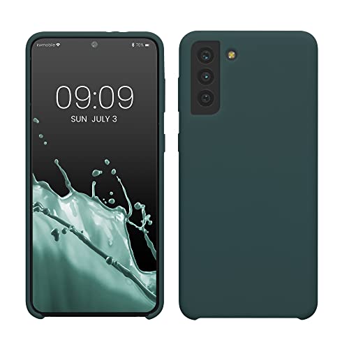 kwmobile Case Compatible with Samsung Galaxy S21 Plus Case - TPU Silicone Phone Cover with Soft Finish - Blue Green