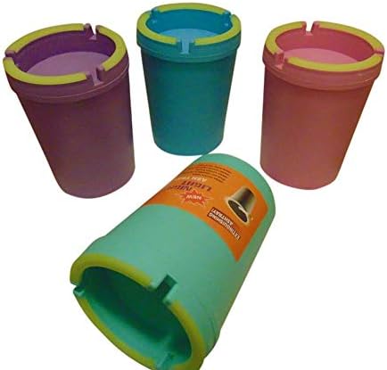 1 Piece-Ashtray Colors Stub Out Glow in The Dark Cup-SELF EXTINGUISHING Cigarette Ashtray Assorted Colors Randomly Shipped Fits Most Cup Holder (Purple Blue Green or Pink, 1)