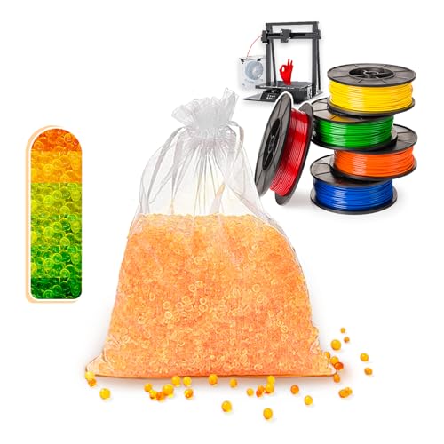 UTIJFOY 430 gramos de gel de sílice, bolsas individuales de silicato al vacío, recargables y bicolor, gel de sílice desecante de silicato para la regulación de la humedad (naranja)