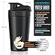 Arendo - Eiweiß Shaker Edelstahl 500ml – Protein Shaker mit Mixkugel - BPA frei – Mixbecher – Metall Premium Eiweißshaker – Tragegriff – spülmaschinengeeignet - to Go für Yoga Fitness Sport
