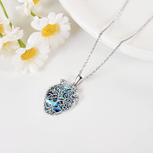 Image of ONEFINITY Anatomical Heart Necklace Sterling Silver Tree of Life Anatomical Heart Necklace Heart Disease Awareness Jewelry Gift for Cardiologist Doctor Nurse