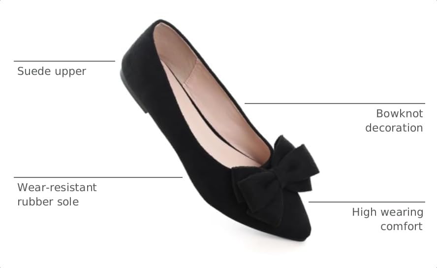 Image of TN TANGNEST Women Fashion Bowknot Flats Comfort Pointed Toe Dress Shoes